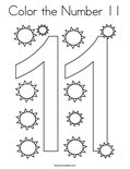 Color the Number 11 Coloring Page