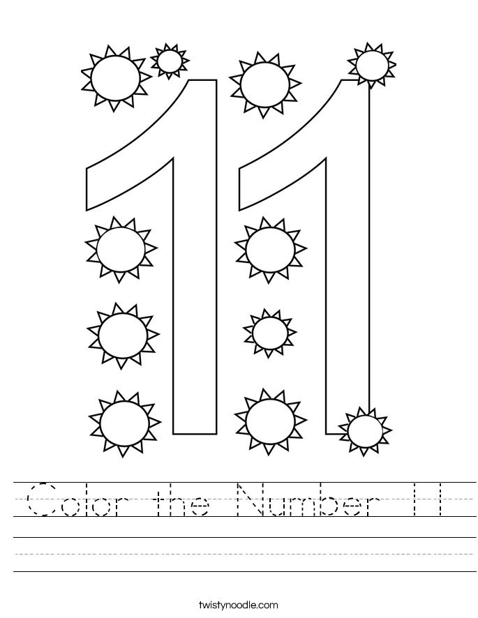 color-the-number-11-worksheet-twisty-noodle