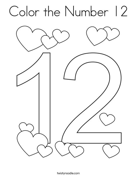 Printable Number 12 Coloring Pages Printable Number 12 Coloring Pages