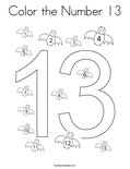 Color the Number 13 Coloring Page