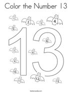Number 13 Coloring Pages Twisty Noodle