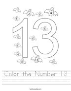 Number 13 Worksheets Twisty Noodle