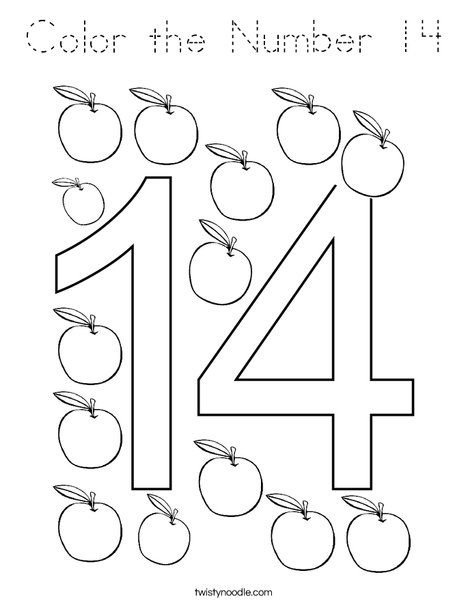 Color the Number 14 Coloring Page