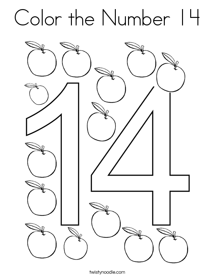 Color the Number 14 Coloring Page