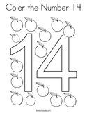 Color the Number 14 Coloring Page