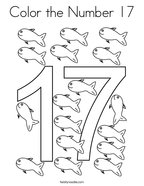 Color the Number 17 Coloring Page