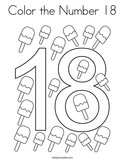 Color the Number 18 Coloring Page