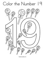 Color the Number 19 Coloring Page