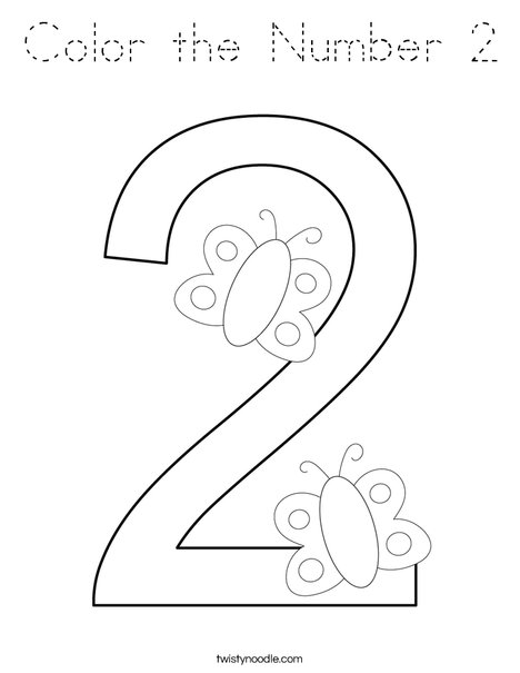 Color the Number 2 Coloring Page