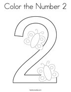 Color the Number 2 Coloring Page