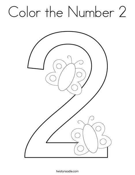 Color the Number 2 Coloring Page
