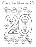 Color the Number 20 Coloring Page