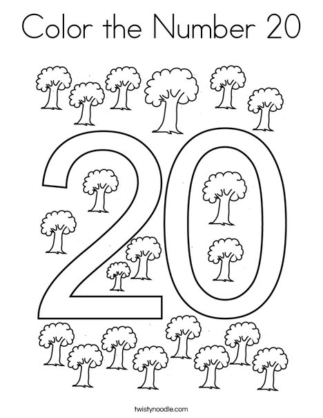 Color The Number 20 Coloring Page Twisty Noodle Color The Number 20 Coloring Page Twisty Noodle