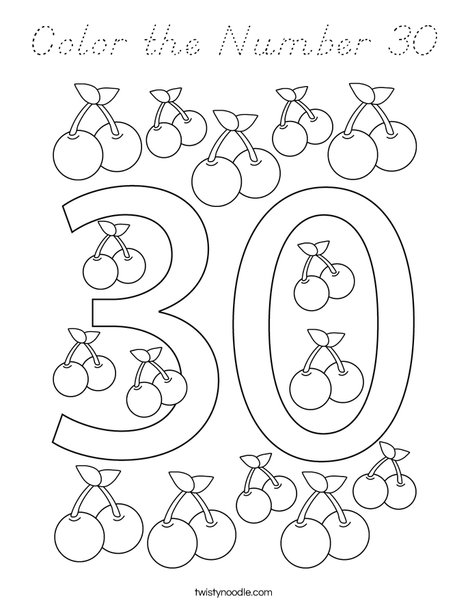 Color the Number 30 Coloring Page