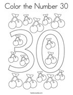 Color the Number 30 Coloring Page