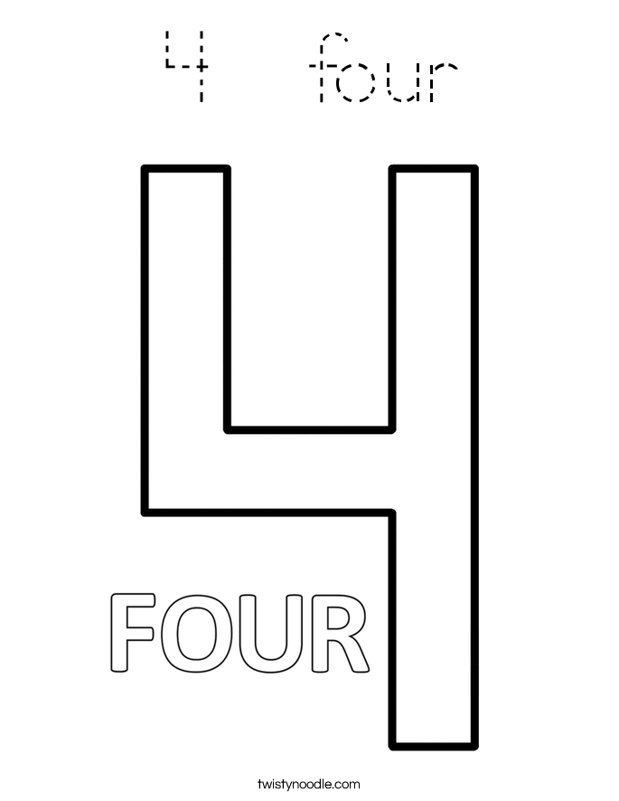 4  four Coloring Page