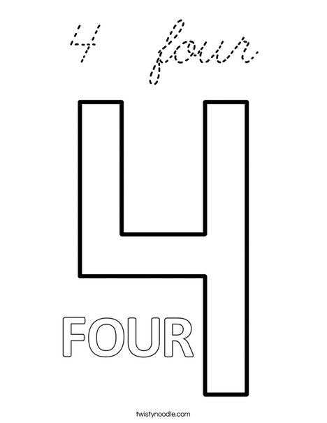 Color the number 4. Coloring Page