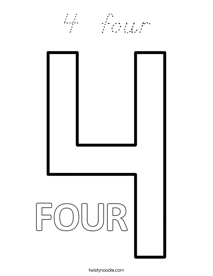 4  four Coloring Page