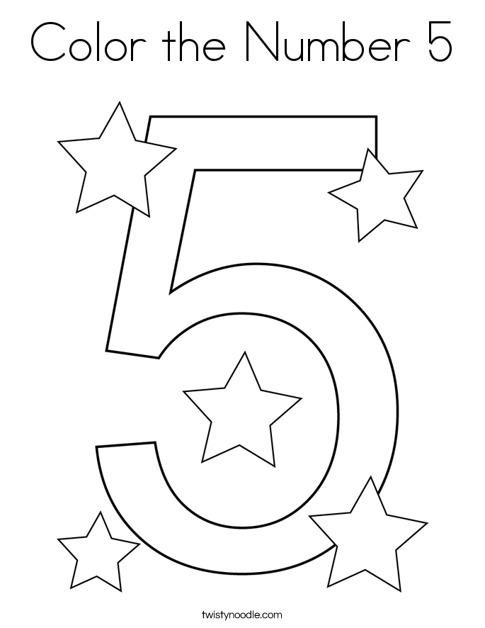 Color the Number 5 Coloring Page