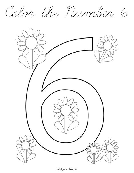 Color the Number 6 Coloring Page