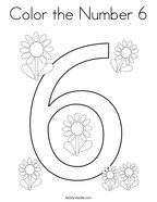 Color the Number 6 Coloring Page