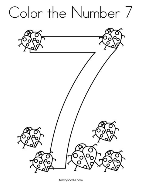 Color the Number 7 Coloring Page - Twisty Noodle