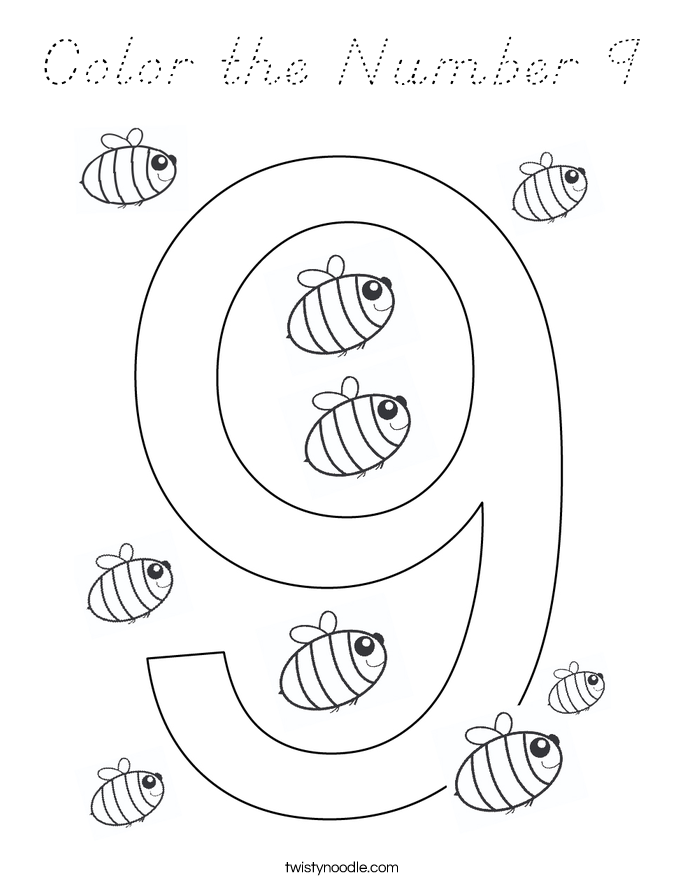 Color the Number 9 Coloring Page