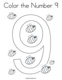 Color the Number 9 Coloring Page