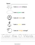letter o worksheets twisty noodle