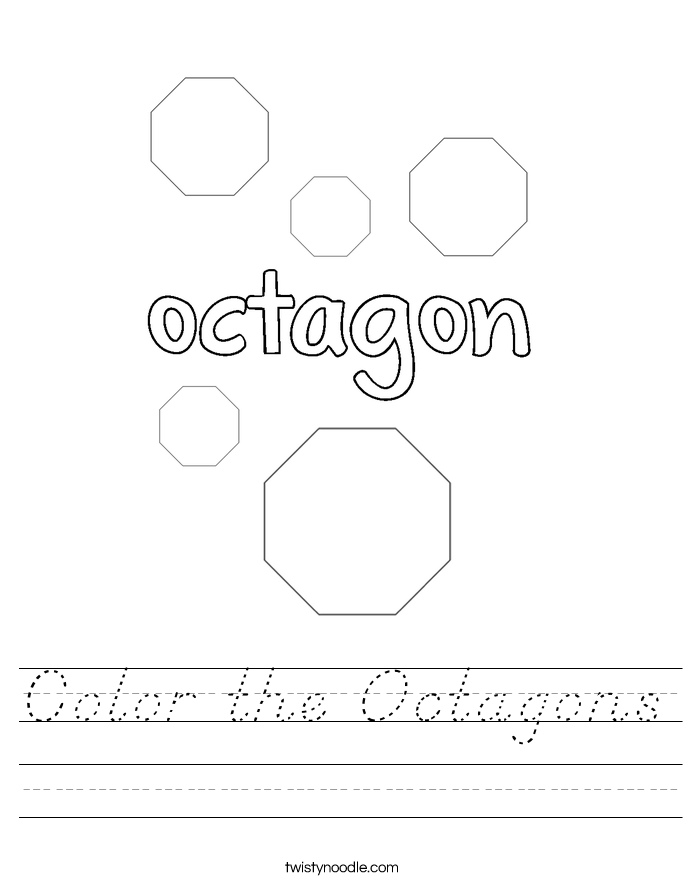 Color the Octagons Worksheet
