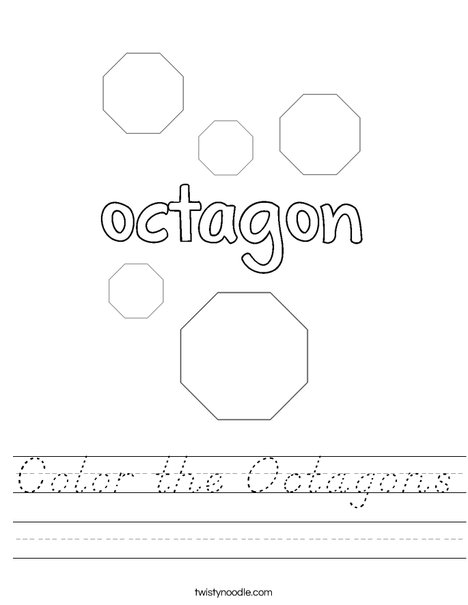 Color the Octagons Worksheet