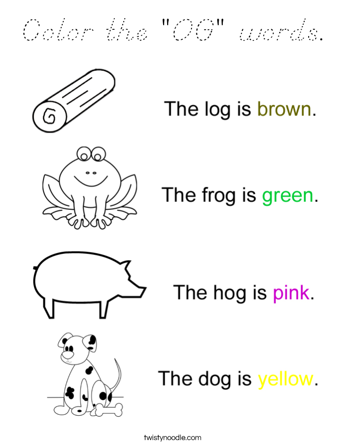 Color the "OG" words. Coloring Page
