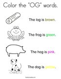 Color the "OG" words Coloring Page