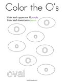 Color the O's Coloring Page