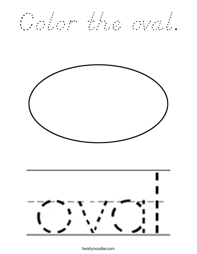Color the oval. Coloring Page