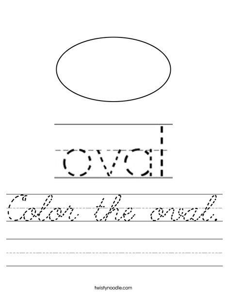 Color the oval. Worksheet