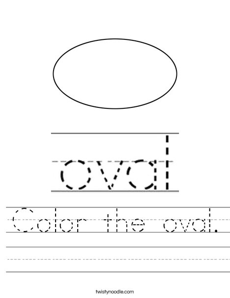 Color the oval. Worksheet