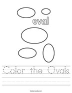 Color the Ovals Handwriting Sheet