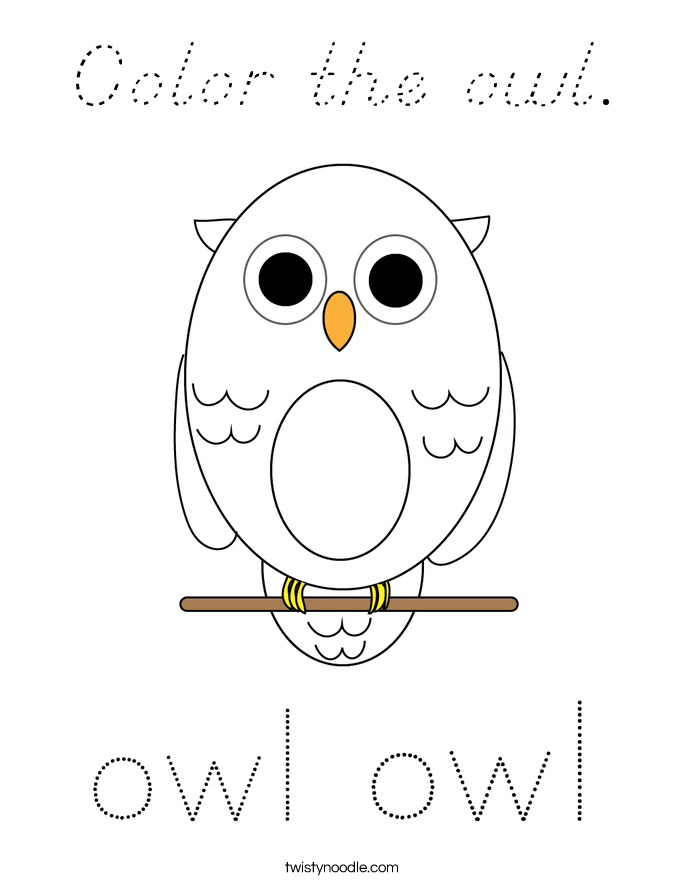 Color the owl. Coloring Page