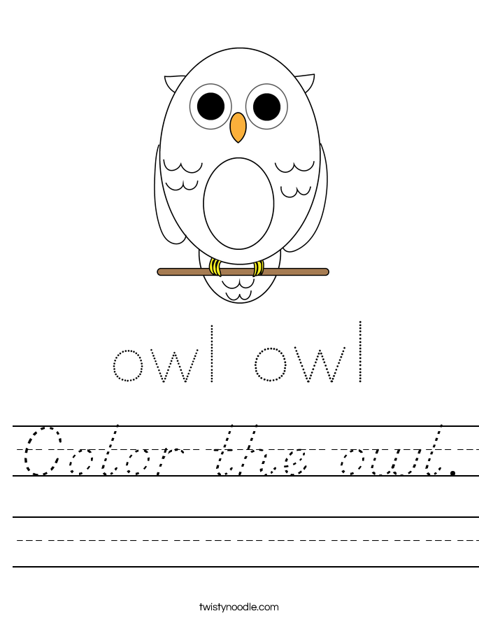 Color the owl. Worksheet