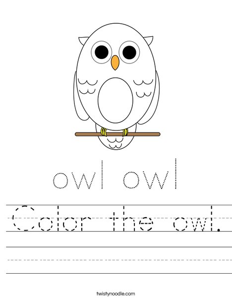 Color the owl. Worksheet