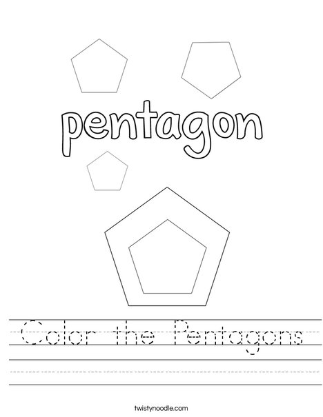 Color the Pentagons Worksheet