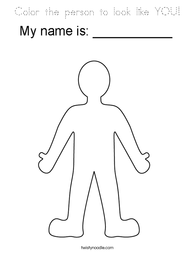 Color the person to look like YOU! Coloring Page