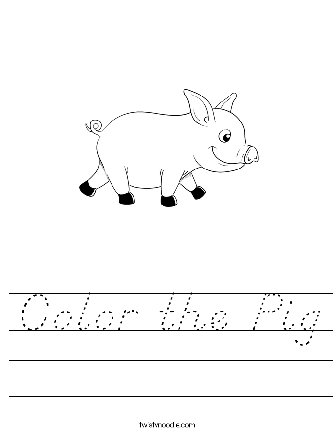 Color the Pig Worksheet