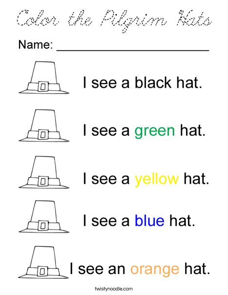 Color the Hats Coloring Page