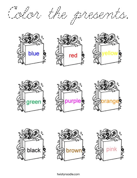 Color the Presents Coloring Page