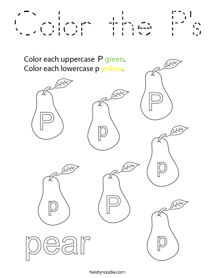 Color the P's Coloring Page