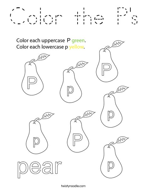 Color the P's Coloring Page