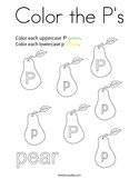 Color the P's Coloring Page