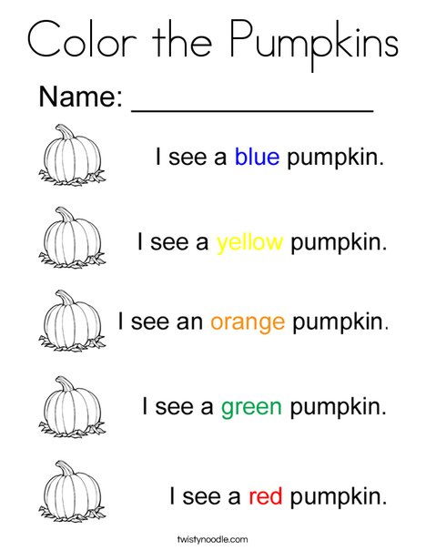 Color the Pumpkins Coloring Page